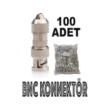 100 Lü A Kalite Metal Bnc Konnektör -paslanmaz - Oksitlenmez - Güvenlik Kamerası Sistemleri