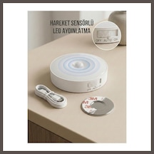 Bezos Hareket Sensörlü Yuvarlak Led Aydınlatma & Usb Şarjlı Pratik Gece Lambası 8 Cm Nxrlvng Çok Renkli