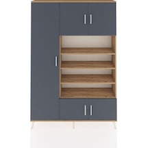 Arges Dolap 10 Raflı 5 Kapaklı 132x30x195 Çam-antrasit/çam Çam