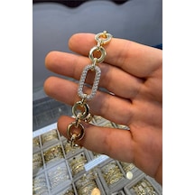 Kalın Ataç Bileklik Gold Renk Altın