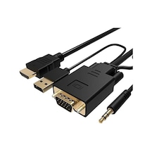 Koodmax - Vga To Hdmi Kablo Çevirici Dönüştürücü 3.5mm Ses Ve Usb Güç Destekli - 1080p - 5 Metre