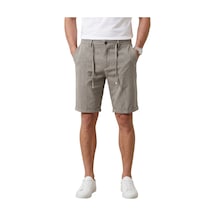 Deep Sea Deepsea Vizon Slim Fit Likralı Çizgi Dokulu Beli Lastikli İpli Erkek Şort Kapri 2601743