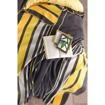 In Line Çift Kişilik Pamuk Battaniye - Sarı