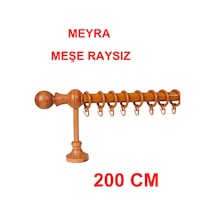 Meyra Demonte Başlıklı Ahşap Rustik Perde Askısı - Raysız -meşe 200 Cm Meşe