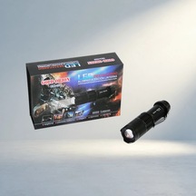 Zoomlu Metal Kasa El Feneri 3000 Lumen Şarjlı Ve Pratik Kullanım Açık Ahşap