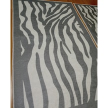 2li Banyo Seti Baskılı Zebra Gri Desenli