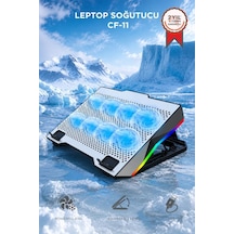 Laptop Soğutucu Ayarlanabilir Rgb Dizüstü Bilgisayar Soğutma Fanı Cf11 Gümüş