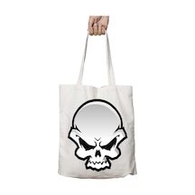 Art Hediye Skull-transparent İki Tarafı Kalıcı Baskılı Yıkanabilir Okul Plaj Omuz Bez Çantası Çok Renkli