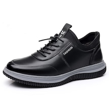 Erkekler Için Nefes Alabilen Günlük Deri Ayakkabılar-Siyah