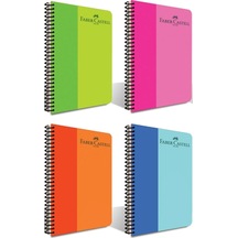 4'lü Set 100 Yaprak Bicolor Spiralli Plastik Kapak Defter
