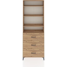 Arges Dolap 4 Raflı 3 Çekmeceli 88x30x243 Çam-çam Çam