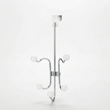Orret Home 5 Kancalı Tekli Amerikan Kapı Arkası Krom Askılık Kapıya Asılabilir Metal Askı, Kapı Üstü Askılık, Bornoz Havlu Çanta Askısı, Parlak Krom Organizer Krom 50cm