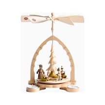 Crate & Barrel Noel Ormanı El Yapımı Alman Tealight Mumluk Bej