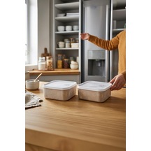 2'li Set No Frost Saklama Kabı Latte 700 Ml