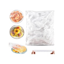 200 Adet Elastik Kapak, Tekrar Kullanılabilir Elastik Kapak, Plastik Saklama Torbası, Tekrar Kullanılabilir Saklama Folyosu, Tek Kullanımlık Saklama Torbası, Artıklar, Meyveler, Toz Koruması İçin Beyaz - Çok Renkli