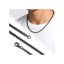 Moncuk Design Forse Erkek Çelik Kolye 4mm 55cm Siyah 3351eck046