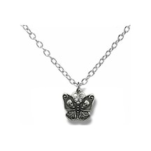 Deathly Butterfly Figürlü Unisex Kolye Metal Renk Gotik Tasarım Çok renkli