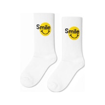 Carnaval Socks Smile Desenli Renkli Spor Çorap Çok Renkli