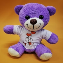 Tişörtlü Peluş Oyuncak Ayı Evimdeyokyok Çok Renkli