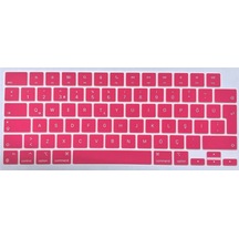Arabulalaca Apple Uyumlu MacBook Pro 14.2 A2779 Türkçe Q Silikon Klavye Pembe