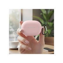 Huawei Freebuds Pro 5 Kılıf Askı Aparatlı Mat Silikon Pembe