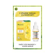Garnier C Vitamini Parlak 2'li Bakım Seti Kağıt Yüz Maskesi + Süper Aydınlatıcı Serum