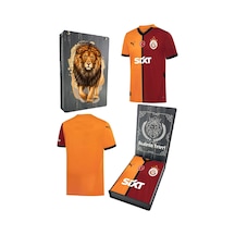 Gsstore Galatasaray Lisanslı 5 Yıldızlı 24/25 Parçalı Forma Aslan Baskılı Hediyelik Ahşap Kutulu Sarı - Kırmızı