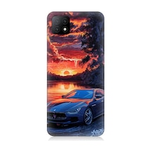 Oppo A53 Uyumlu Spor Araba Ve Gün Batımı Desenli Silikon Kılıf