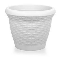 Hasır Saksı 25 Lt - Beyaz Renk