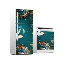 Buzdolabı Ve Bulaşık Makinası Beyaz Eşya Sticker Kaplama 3d Renkli Tüyler Çok Renkli