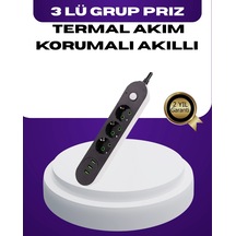 Mey İthalat Usb Yuvalı Anahtarlı Üçlü Priz 2 Metre Kablolu -