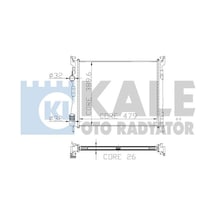 KALE OTO Radyatör 0528341AB Su Radyatörü CLIO II Symbol Lb23 1.5 DCI 01- CLIO Thalia I 99- 1.5 DCI Nac Kangoo 98- 1.5 DCI Nac 1 Sıra Alb 480X399.5X26