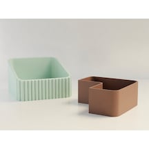 Bezos 3d Baskı Fıstık Kasesi - Çift Hazneli Kabuk Ayırıcı Sunum Kasesi - Mint Kahverengi Nxrlvng Mint - Kahverengi