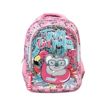 Muggle Okul Çantası Tropikal Pradice Pembe Mu-8904 Çok Renkli