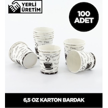 6,5 Oz Karton Bardak - 100 Adet Çok Renkli
