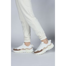 Jump 29780 Beyaz - Bej Kadın Sneaker Günlük Spor Ayakkabı Beyaz - Bej
