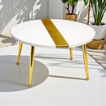 Aurum Blanc 60 Cm Beyaz & Altın Modern Orta Sehpa Gerçek Altın Varaklı Yüksek Parlak Epoksi Tasarım, Modern Lüks Ev Dekoru Beyaz - Altın Aurum Blanc 60 Cm Beyaz & Altın Modern Orta Sehpa Gerçek Altın Varaklı Yüksek Parlak Epoksi Tasarım, Modern Lüks Ev Dekoru Beyaz - Altın