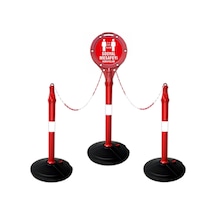 Sosyal Mesafe Uyarı Bariyer Dubası 3 Adet Duba 4 Metre Zincir Ve