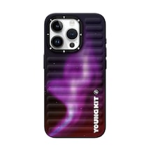 İphone 15 Pro Uyumlu Kılıf Kuzey Işıkları Desenli Youngkit Aurora Serisi Yeşil