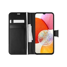 Samsung Galaxy A14 İçin Kılıf Delux Leather Wallet Siyah Galaxy A14 İle Uyumlu Kılıf - Siyah
