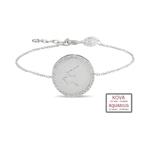 Kuyumcudukkanı Zirkontaşlı"kova Burcu"bileklik-50283-aqua-w Beyaz