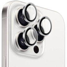İphone 15 Pro Uyumlu Wiwu Lg-004 Pvd Lens Guard Metal Kamera Lens Koruyucu Beyaz