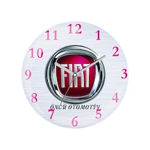 Kişiye Özel Tofaş Fiat Logolu Çap 30cm Sessiz Akar Bombeli Gerçek Cam Duvar Saati Çok Renkli