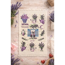 %100 Pamuk Saçaklı Dijital Baskılı El & Yüz Havlusu 40x60 Cm Yumuşak Dokulu, Yüksek Su Emici Mutfak Havlusu Mor