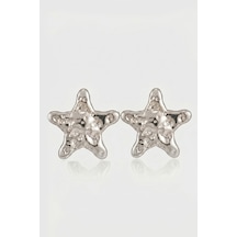 Silver Premium Kararmaz Yıldız Hafif Küpe Renkli