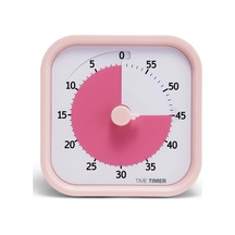 Home Mod - 60 Dakika Çocuk Görsel Zamanlayıcı Ev Sürümü - Ev Eğitim Malzemeleri Çalışma Aracı, Çocuk Masası, Ofis Masası Ve Sessiz Çalışmalı Toplantılar İçin Zamanlayıcı Şakayık Pembesi