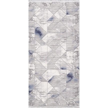 Artemis Halı Samoa 02382a Krem Mavi Çizgi Desenli Halı