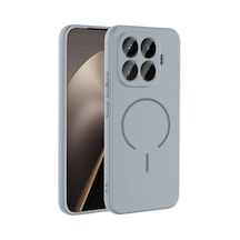 Xiaomi 15t Pro Kılıf Magsafe Destekli Kamera Korumalı Yumuşak Silikon Pazarplus Titanyum-Gri