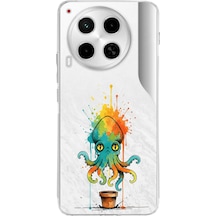 Tecno Camon 30 İle Uyumlu Splash Ahtapot Tasarımlı Şeffaf Silikon Kılıf Şeffaf