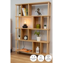 5 Raflı Modern Dekoratif Kitaplık Klasörlük Mutfak Rafı Çok Amaçlı Düzenleyici Raf-safir Meşe Safir Meşe